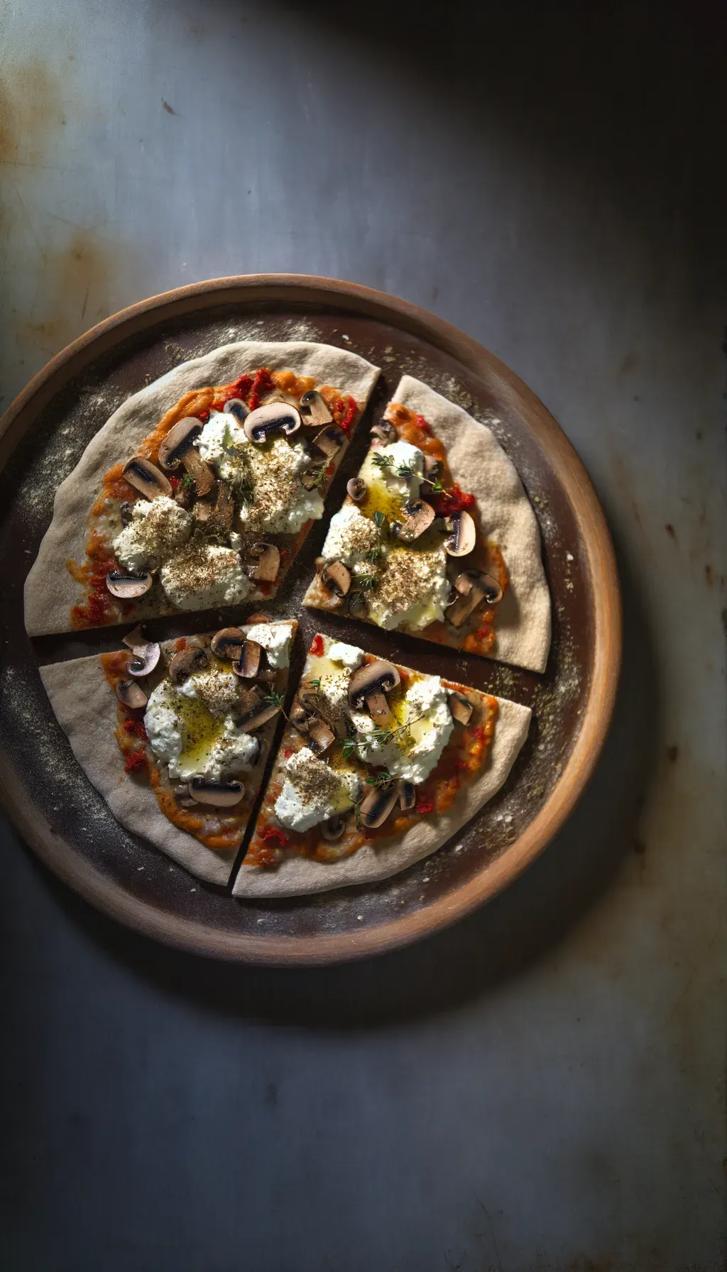 Gluten-Free Mushroom and Ricotta Pizza - Image 1